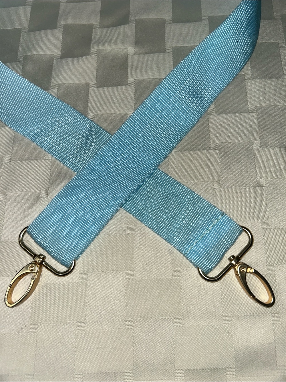 Light Blue Detachable Shoulder Strap with Gold Clips